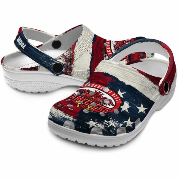 customized jacksonville state gamecocks patriotic stripes clog high quality