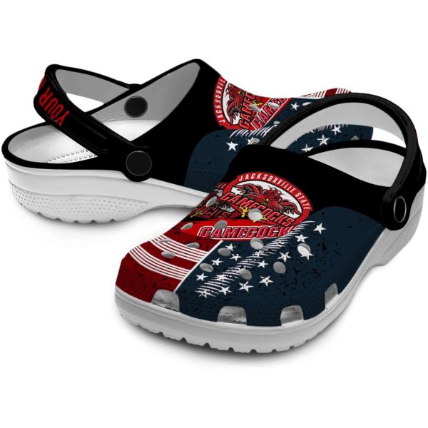 customized jacksonville state gamecocks star spangled side pattern clog high quality