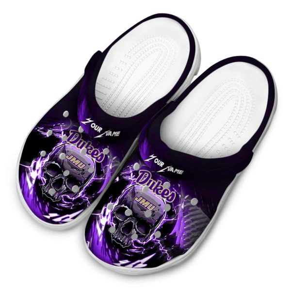 customized james madison dukes gothic skull clog latest model