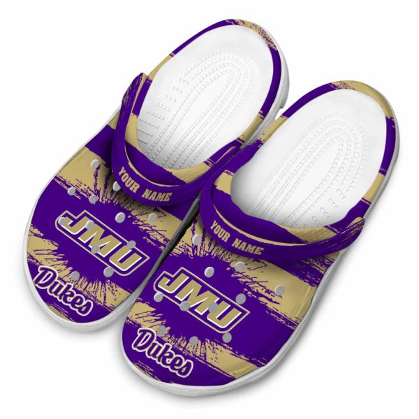 customized james madison dukes paint splatter graphics clog latest model
