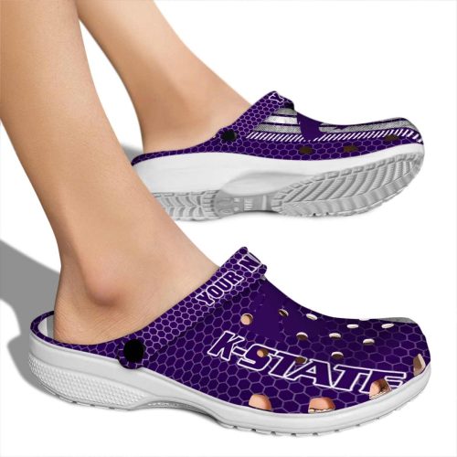 customized kansas state wildcats contrasting stripes clog fashion forward