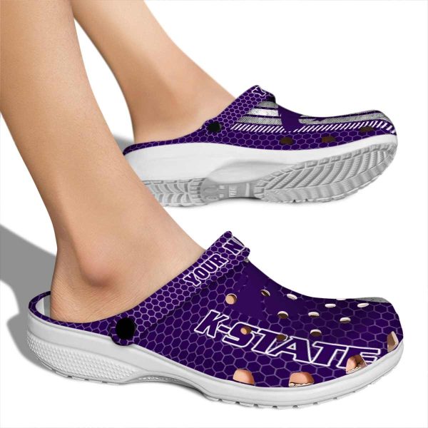 customized kansas state wildcats contrasting stripes clog fashion forward
