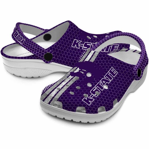 customized kansas state wildcats contrasting stripes clog high quality