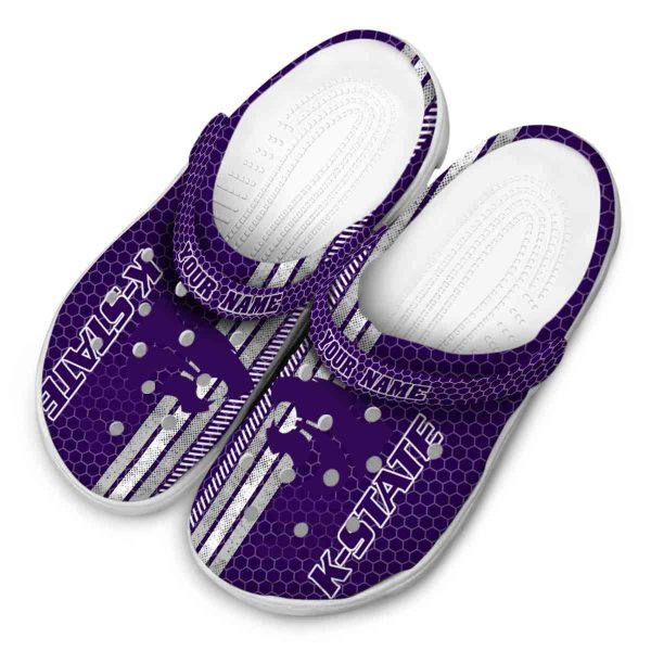 customized kansas state wildcats contrasting stripes clog latest model