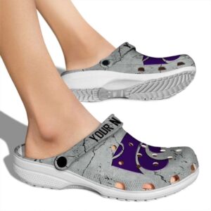 customized kansas state wildcats cracked texture clog fashion forward