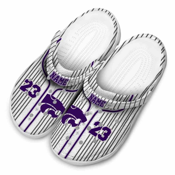customized kansas state wildcats pinstripe pattern clog latest model