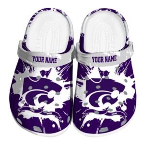 customized kansas state wildcats splatter pattern clog best selling