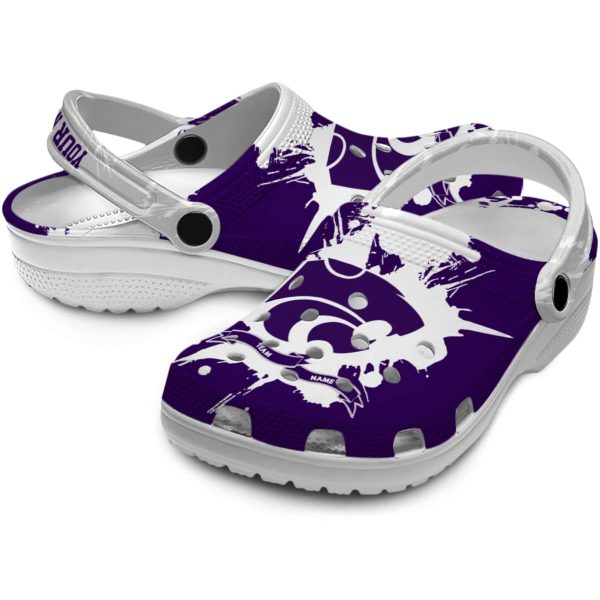 customized kansas state wildcats splatter pattern clog high quality