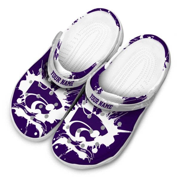 customized kansas state wildcats splatter pattern clog latest model