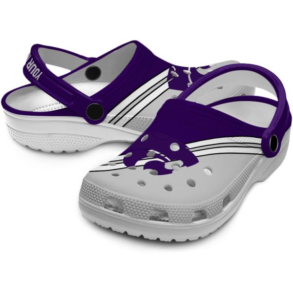 customized kansas state wildcats striped accents clog high quality