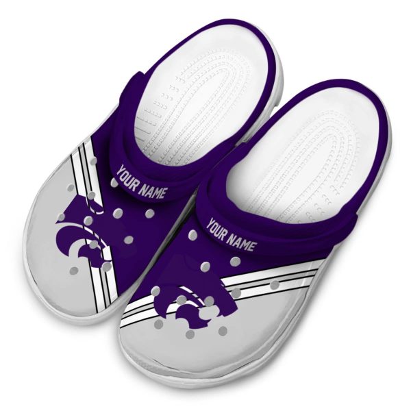 customized kansas state wildcats striped accents clog latest model