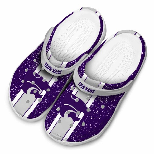 customized kansas state wildcats vertical stripes clog latest model