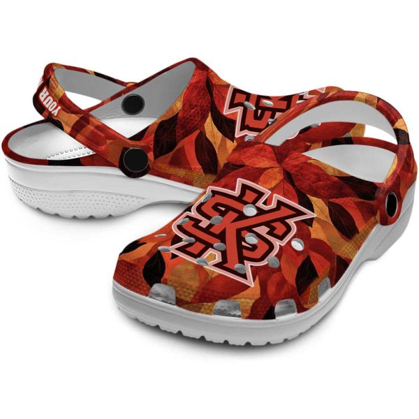 customized kennesaw state owls autumn leaves clog high quality