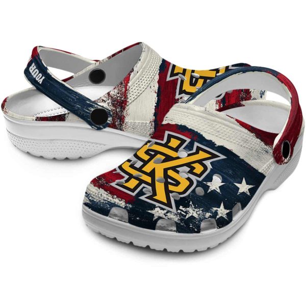 customized kennesaw state owls patriotic stripes clog high quality