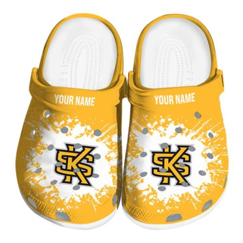 customized kennesaw state owls splatter background clog best selling