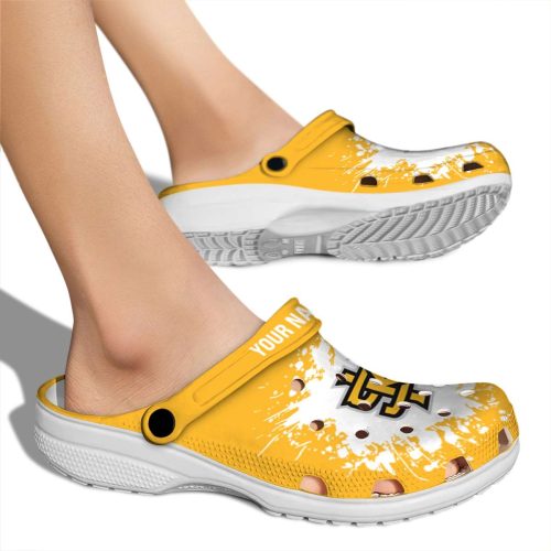 customized kennesaw state owls splatter background clog fashion forward