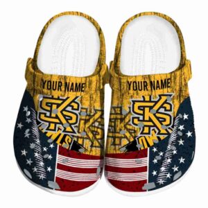 customized kennesaw state owls star spangled side pattern clog best selling