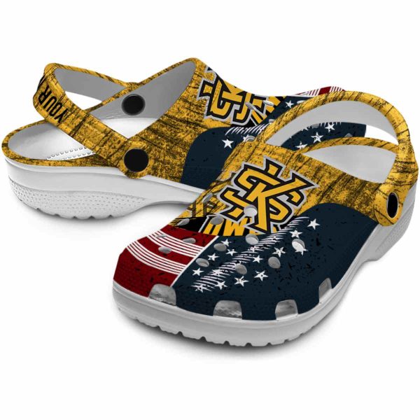 customized kennesaw state owls star spangled side pattern clog high quality