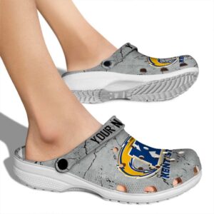 customized kent state golden flashes cracked texture clog fashion forward