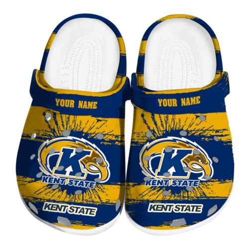 customized kent state golden flashes paint splatter graphics clog best selling