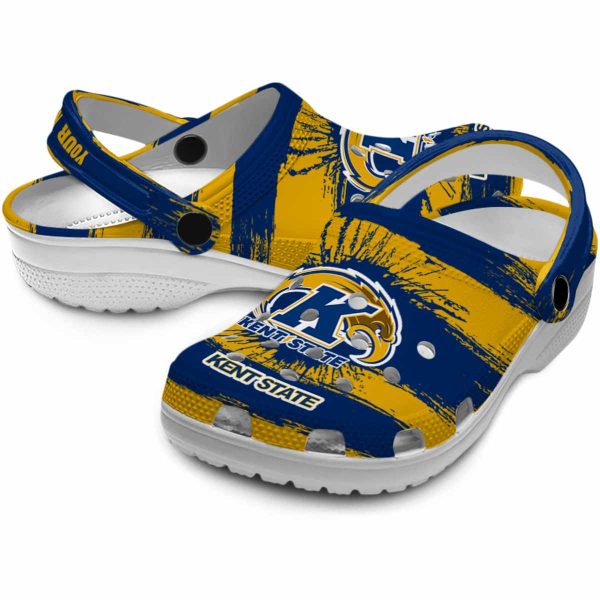 customized kent state golden flashes paint splatter graphics clog high quality