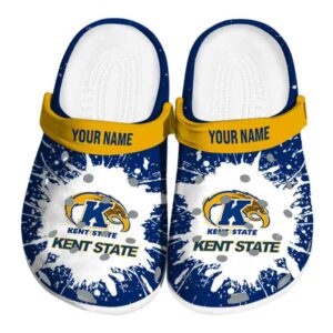 customized kent state golden flashes splash art clog best selling