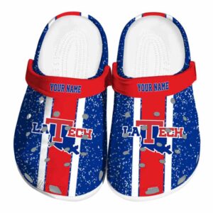 customized la tech vertical stripes clog best selling