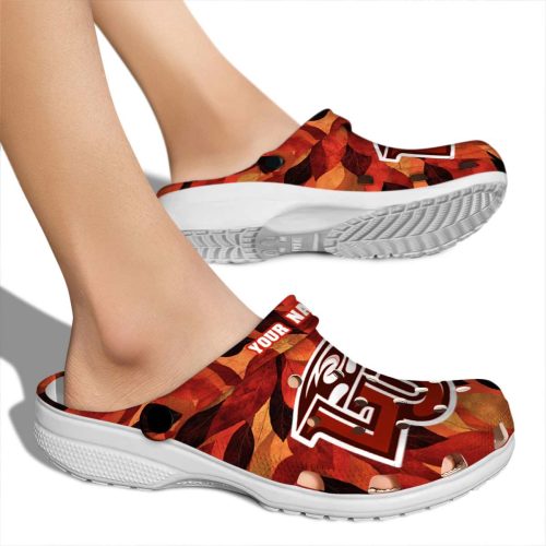customized liberty flames autumn leaves clog fashion forward