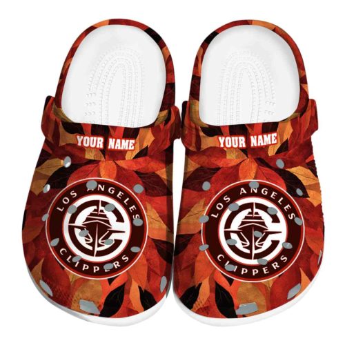 customized los angeles clippers autumn leaves clog best selling