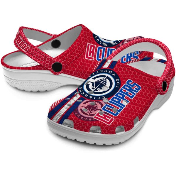 customized los angeles clippers contrasting stripes clog high quality