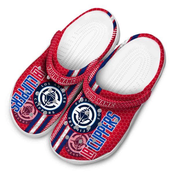 customized los angeles clippers contrasting stripes clog latest model