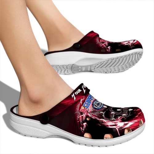 customized los angeles clippers gothic skull clog fashion forward