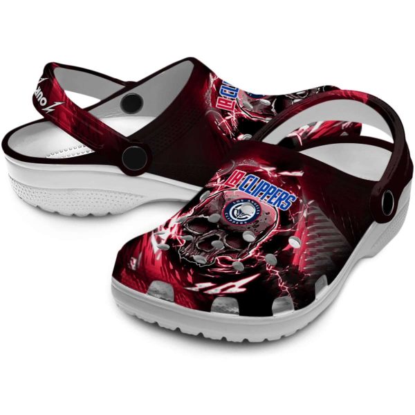 customized los angeles clippers gothic skull clog high quality
