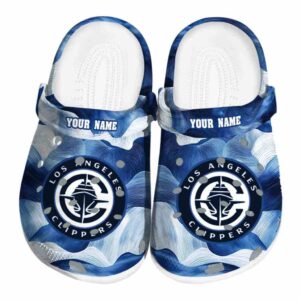 customized los angeles clippers ocean waves clog best selling