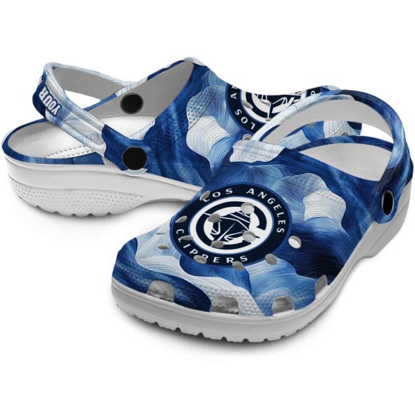 customized los angeles clippers ocean waves clog high quality