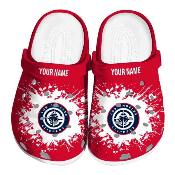 customized los angeles clippers splatter background clog best selling