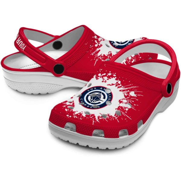 customized los angeles clippers splatter background clog high quality