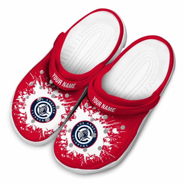 customized los angeles clippers splatter background clog latest model