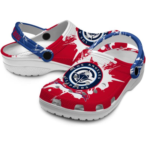 customized los angeles clippers splatter pattern clog high quality