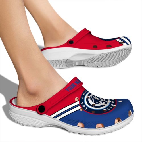 customized los angeles clippers striped accents clog fashion forward