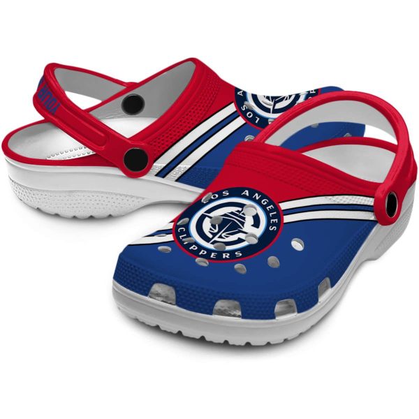 customized los angeles clippers striped accents clog high quality