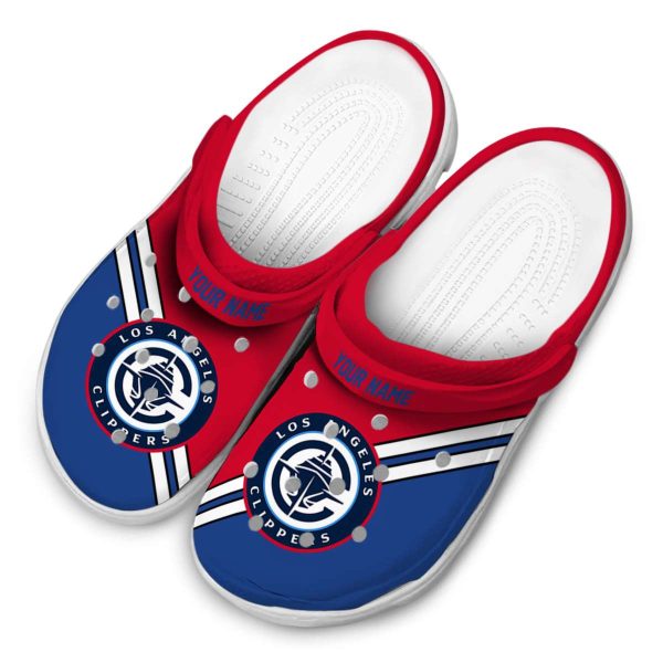 customized los angeles clippers striped accents clog latest model