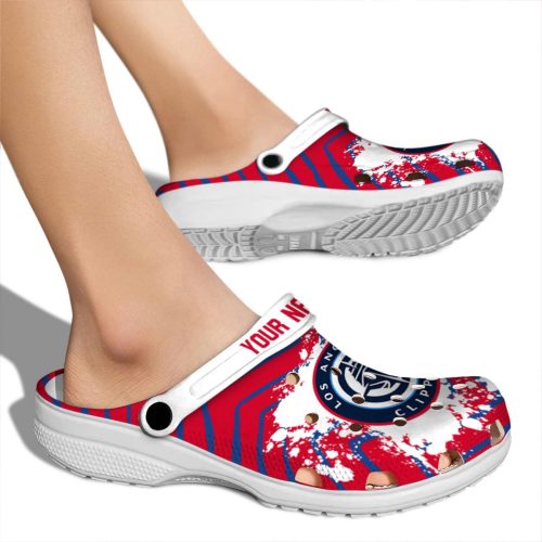 customized los angeles clippers zigzag paint burst clog fashion forward