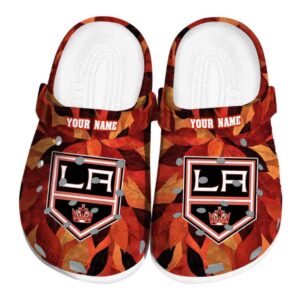customized los angeles kings autumn leaves clog best selling