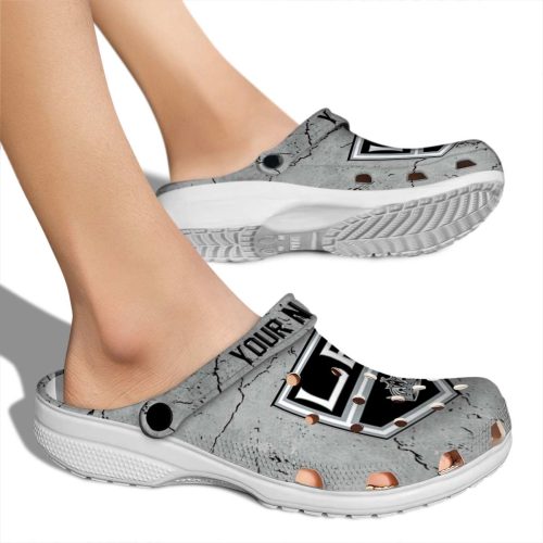 customized los angeles kings cracked texture clog fashion forward
