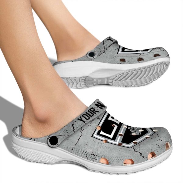 customized los angeles kings cracked texture clog fashion forward