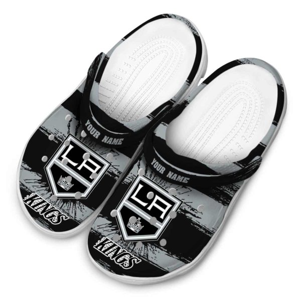 customized los angeles kings paint splatter graphics clog latest model