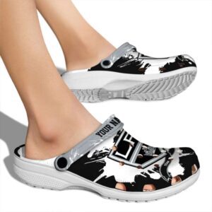 customized los angeles kings splatter pattern clog fashion forward