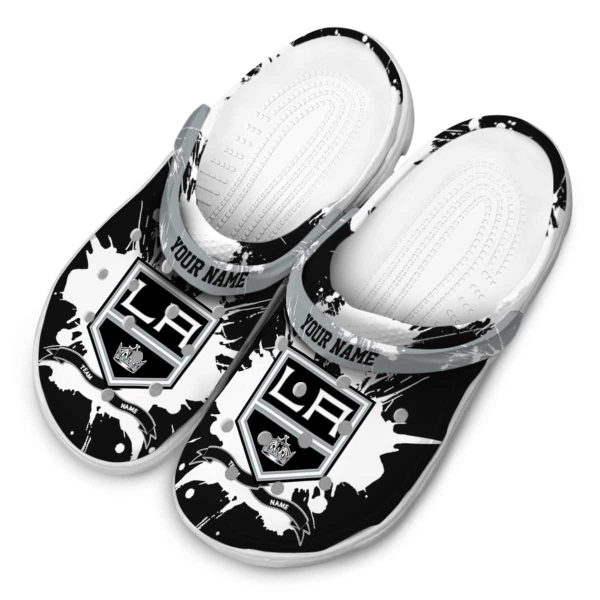 customized los angeles kings splatter pattern clog latest model