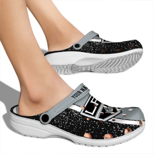 customized los angeles kings vertical stripes clog fashion forward